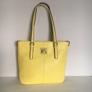 Anne Klein Yellow Zip top Tote look like New